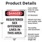 Signmission Portrait Registered Sex Offender, 12 in W x Rectangle, Aluminum OS-2PACK-DS-A-1218-V-1986 - alternate 7